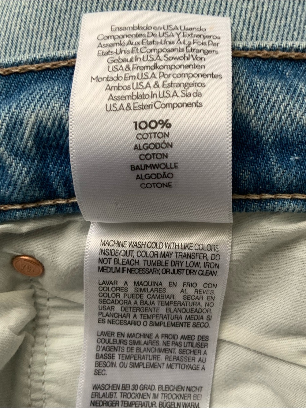NWT MOTHER SUPERIOR Jeans Lil’ Doger Button Hover Cuff Funk Flair Blue Size 29 - Picture 10 of 13